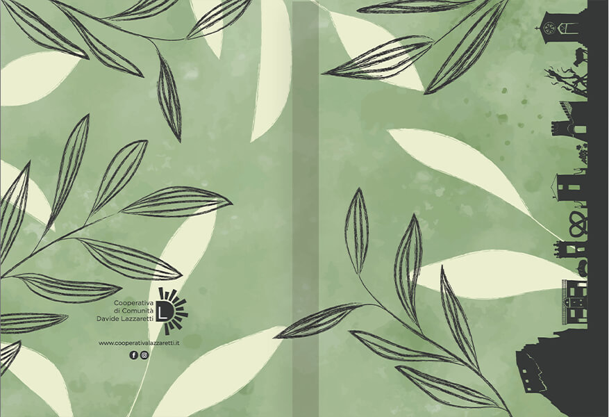 verde skyline e foglie, grafica personalizzata